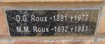 ROUX D.G. 1891-1977 & M.M. 1892-1981