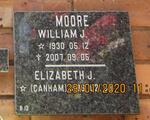 MOORE William J. 1930-2007 & Elizabeth J. CANHAM 1936-
