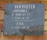 ROOYEN Johann G., van 1948-2006 & Rina 1952-