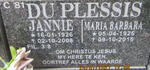 PLESSIS Jannie, du 1926-2008 & Maria Barbara 1926-2016