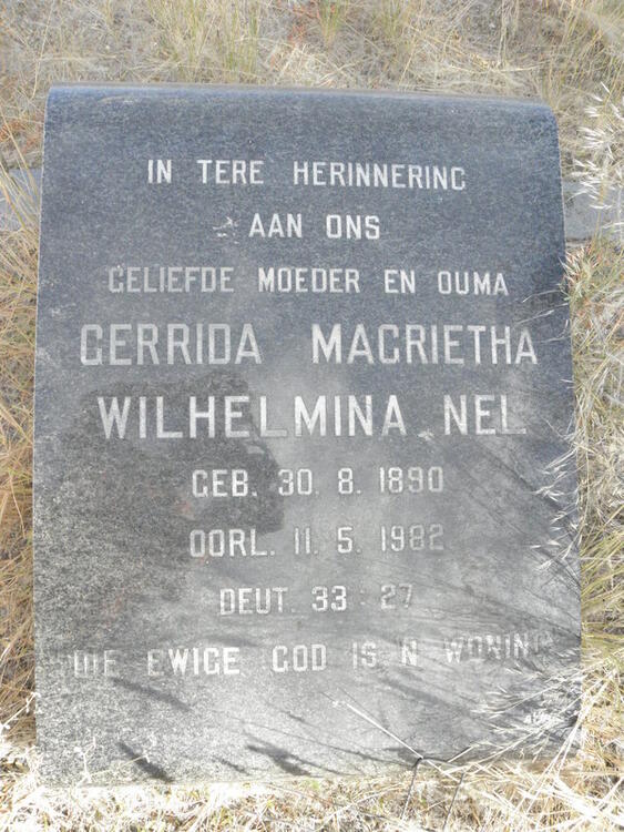 NEL Gerrida Magrietha Wilhelmina 1890-1982