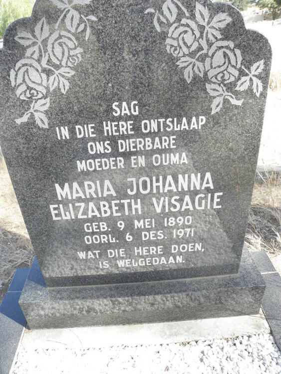 VISAGIE Maria Johanna Elizabeth 1890-1971