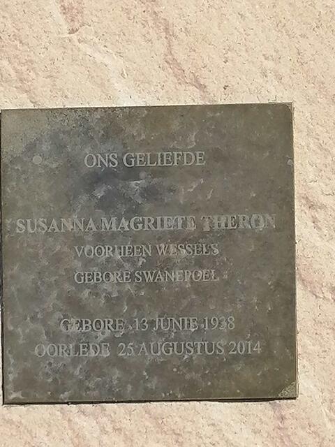 THERON Susanna Magriete voorheen WESSELS nee SWANEPOEL 1938-2014