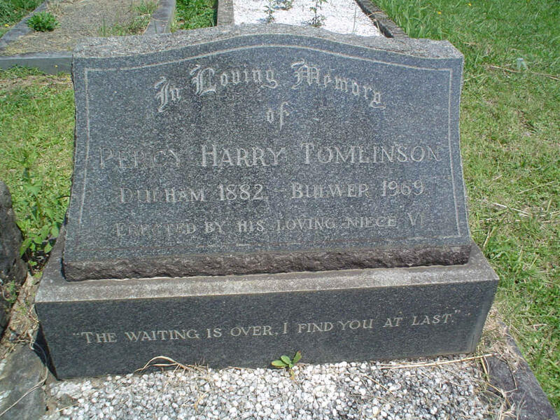 TOMLINSON Percy Harry 1882-1969