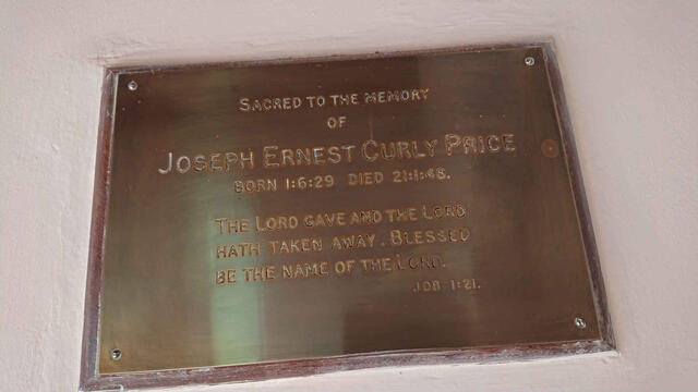 PRICE Joseph Ernest Curly 1929-1948
