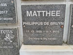 MATTHEE Philippus de Bruyn 1935-2015