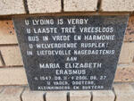 ERASMUS Maria Elizabeth 1947-2001