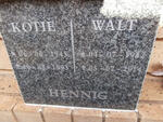 HENNIG Walt 1942-2014 & Kotie 1945-1993