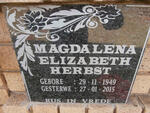 HERBST Magdalena Elizabeth 1949-2015