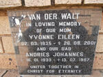 WALT Andries Johannes, van der 1933-1997 & Yvonne Eileen 1935-2001