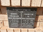 HEERDEN Daniel Francis, van 1917-1998 & Anwyn R. 1921-1999