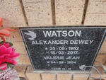 WATSON Alexander Dewey 1952-2017 & Valerie Jean 1954-