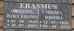ERASMUS Christoffel Petrus Johannes 1929-2007 & Veronica Dorothea 1932-2012