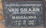 GRAAN Magdalena, van nee WEIDEMAN 1928-2010