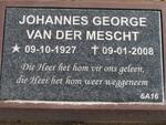 MESCHT Johannes George, van der 1927-2008