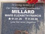 MILLARD Mavis Elizabeth Francis 1926-2008