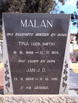 MALAN Jan J.D. 1888-1981 & Tina SMITH 1888-1972