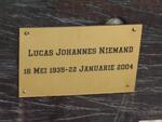 NIEMAND Lucas Johannes 1953-2004