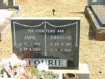 FOURIE Japie 1918-2002 & Annatjie 1921-1999