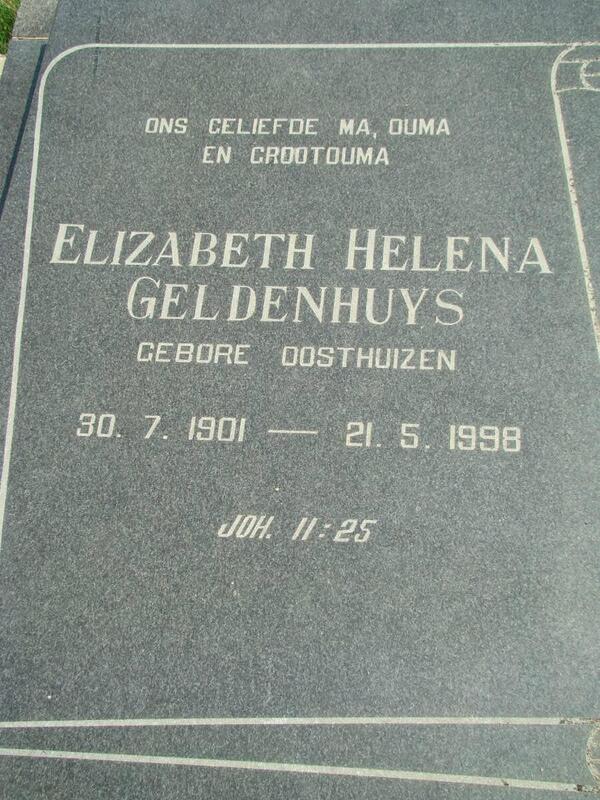 GELDENHUYS Elizabeth Helena nee OOSHUIZEN 1901-1989
