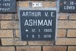 ASHMAN Arthur V.E. 1905-1978