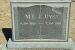 UYS M.E.J. 1909-1999