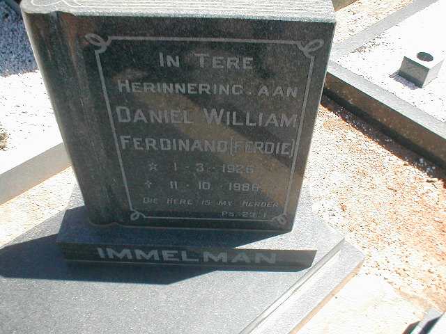 IMMELMAN Daniel William Ferdinand 1926-1986