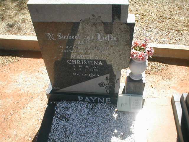 PAYNE Martha Christina 1921-1984