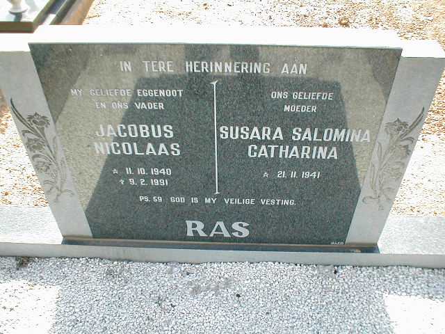 RAS Jacobus Nicolaas 1940-1991 & Susara Salomina Catharina 1941-