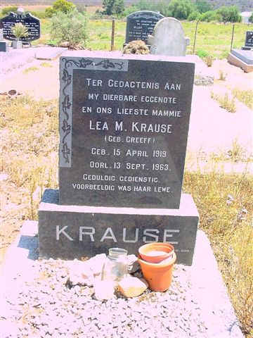 KRAUSE Lea M. nee GREEFF 1919-1963