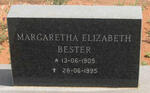 BESTER Margaretha Elizabeth 1905-1995
