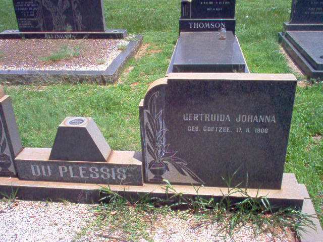 PLESSIS Gertruida Johanna, du nee COETZEE 1906-