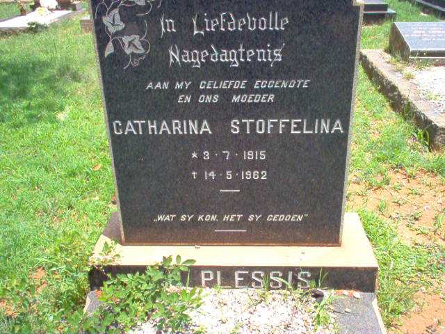 PLESSIS Catharina Stoffelina, du 1915-1962
