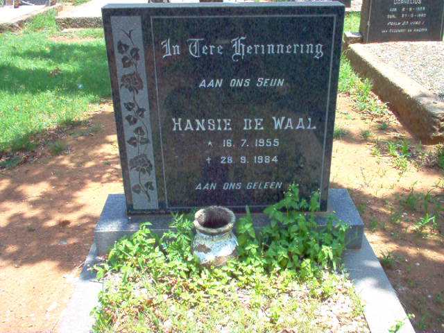 WAAL Hansie, de 1955-1984