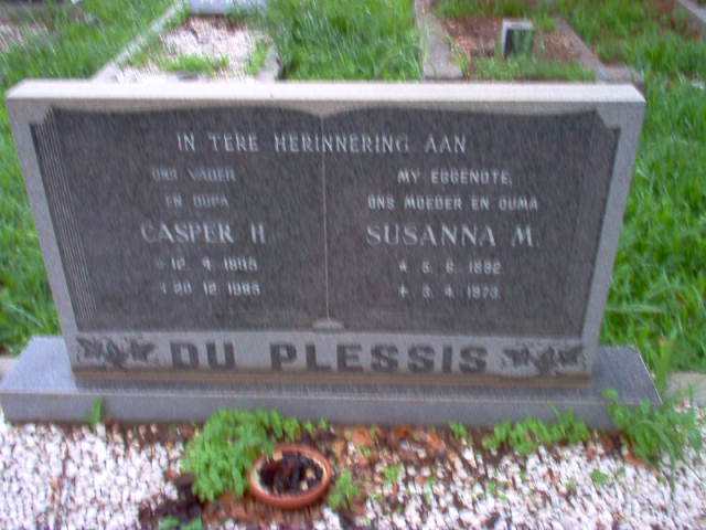 PLESSIS Casper H., du 1895-1985 & Susanna M. 1892-1973