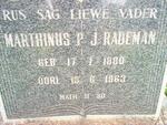 RADEMAN Marthinus P.J. 1880-1963