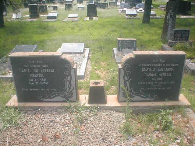 WENTZEL Daniel Du Plessis 1881-1960 & Isabella Catharina Johanna SMIT  1883-1958
