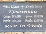 KLOOSTERHUIS Nies Klaas 1916-2006 & Cornelia Maatje 1914-1996