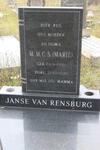 RENSBURG M.M.C.S., Janse van 1910-1990