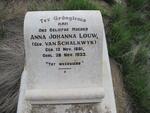LOUW Anna Johanna nee VAN SCHALKWYK 1861-1933
