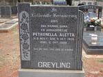 GREYLING Petronella Aletta nee V.D. NEST 1905-1988