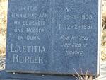 BURGER Laetitia 1933-1981