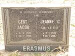 ERASMUS Gert Jacob 1935-1995 & Jeanne G. nee VAN DER LELY 1938-2007