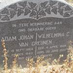 GREUNEN Adam Johan, van 1864-1943 & Wilhelmina C. 1869-1955