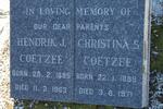 COETZEE Hendrik J. 1885-1963 & Christina S.1889-1971