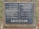 ANDERSON Norman Heldrick -1954 & Hermina Johanna 1902-1967