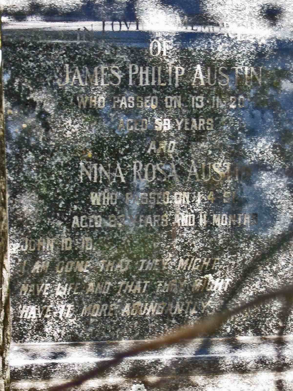 AUSTIN James Phillip -1920 & Nina Rosa -1951