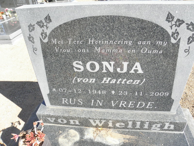 WIELLIGH Sonja, von nee VON HATTEN 1948-2009