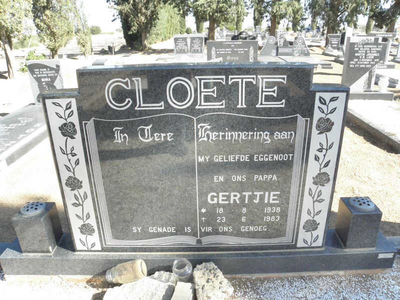 CLOETE Gertjie 1938-1983