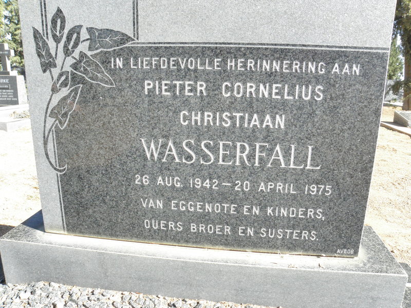 WASSERFALL Pieter Cornelius Christiaan 1942-1975
